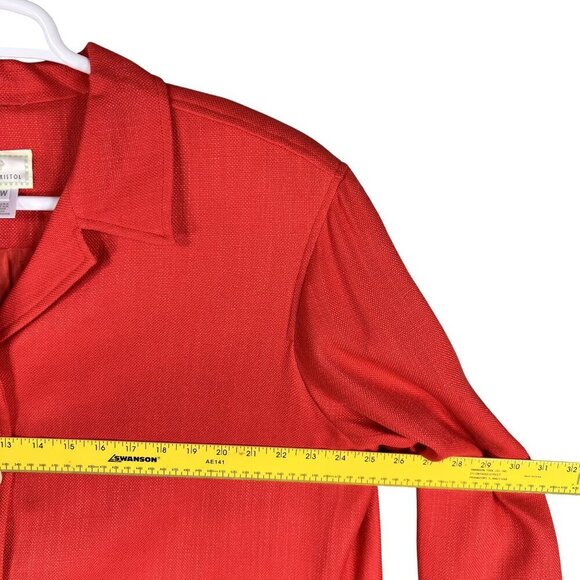 Susan Bristol NWT Womens 16W Red Button Down Blazer Jacket Pockets Career Office - Picture 9 of 16